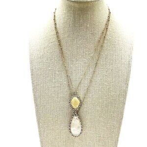 ANN TAYLOR FACTORY Pendant Necklace Gold Tone Faux Stone Bling Sparkle Party